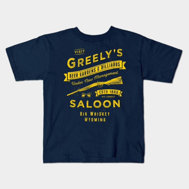 Greely's Saloon Kids T-Shirt by heavyhand